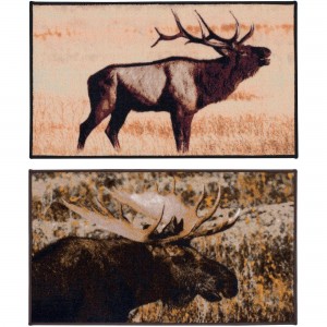 Printed Moose Rug Set, 2-Piece   